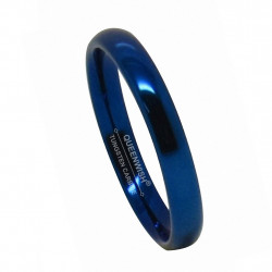 3mm High Polished Domed Blue Tungsten Carbide Ring