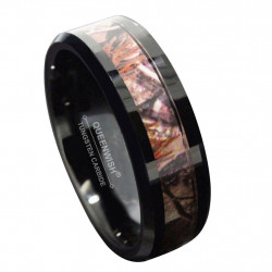 8mm Black Tungsten Camo Wedding Rings Hunting Camouflage Inlay Engagement Couples Jewelry Band