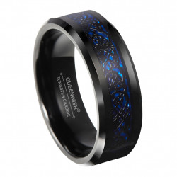 8mm Black Celtic Dragon Ring Tungsten Carbide Wedding Band